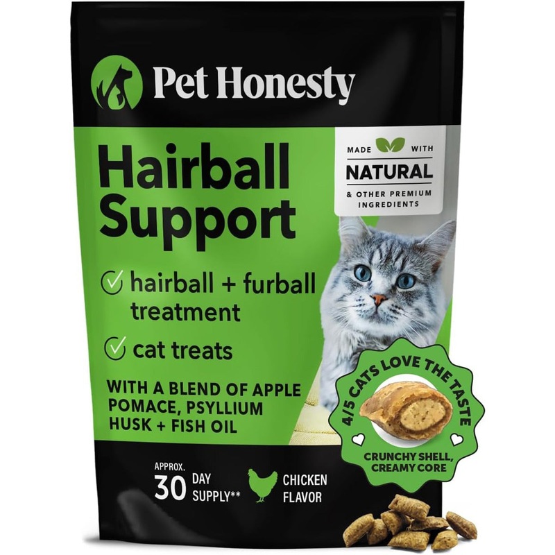 Pet Honesty Hairball Support Chicken Cat Treats 3.7oz
