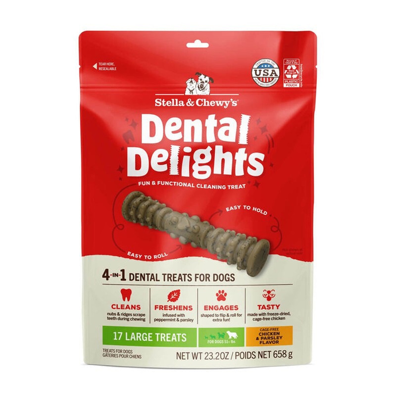 Stella & Chewy’s Dental Delights Dog Treats Large 17 Count