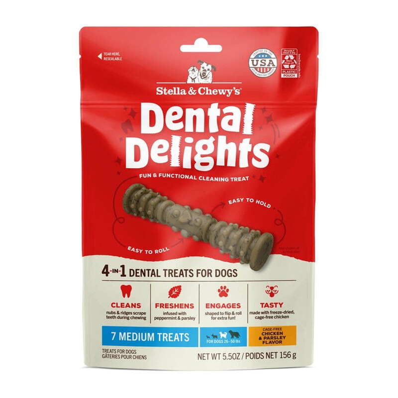 Stella & Chewy’s Dental Delights Dog Treats Medium 7 Count