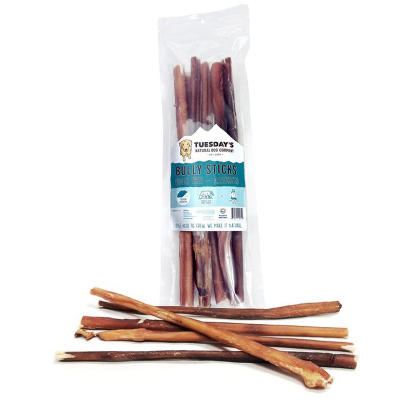 The Natural Dog Company 12 Bully Sticks Odor Free 8oz