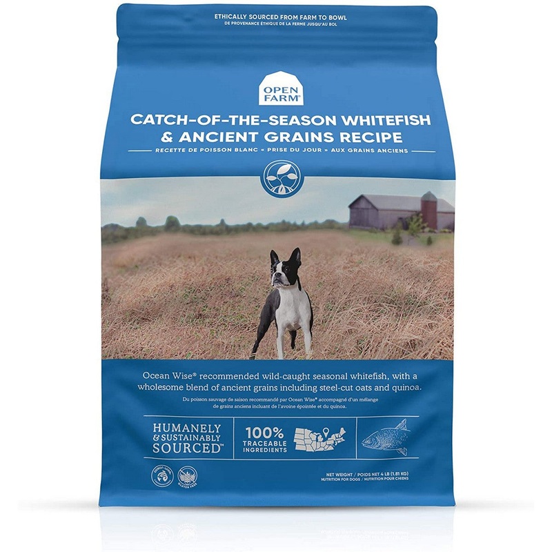 Open Farm Ancient Grains Dry Dog Food – Catch-of-the-Season Whitefish & Ancient Grains – 11lb Bag
