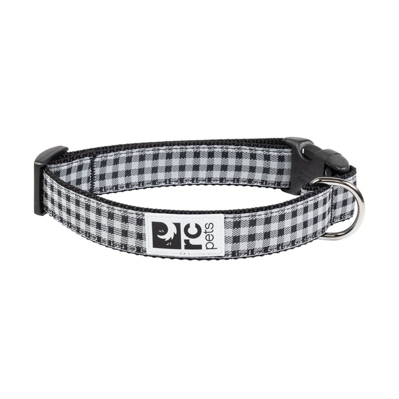 RC Pet Products Clip Dog Collar Large 1 Black Gingham
