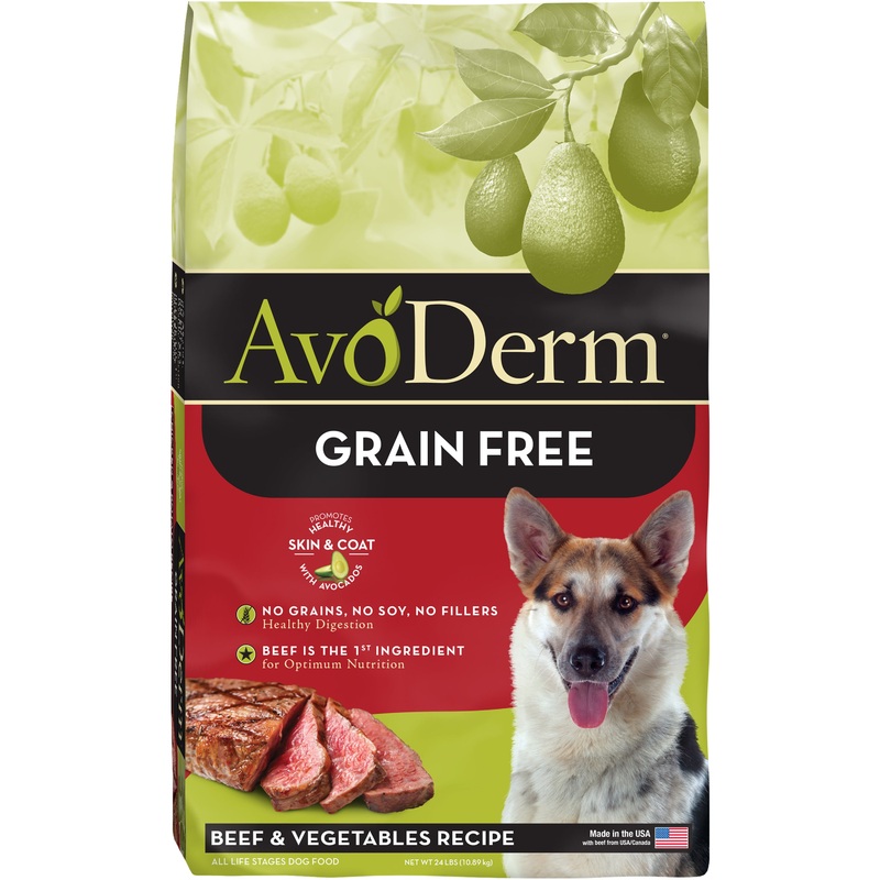 AvoDerm Grain Free – Beef & Vegetables – 4lb Bag