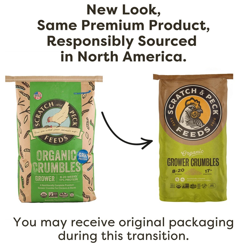 Scratch & Peck Organic Grower Crumbles for Chicken & Duck 35lb
