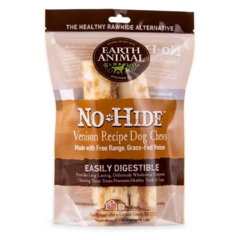 Earth Animal No Hide Venison Chews Dog Treats 11 2pk