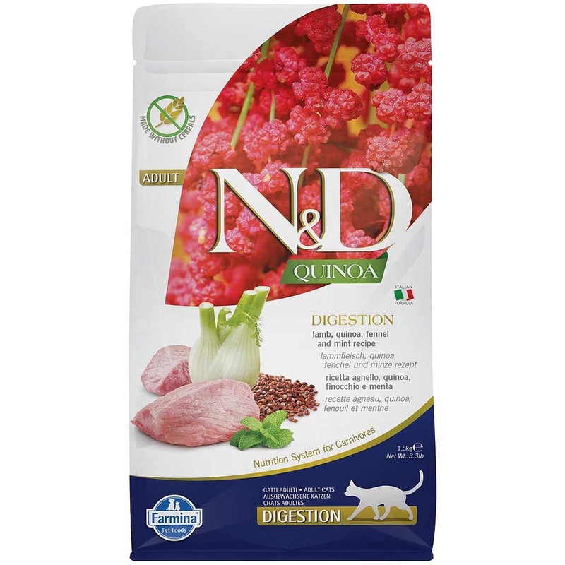 Farmina N&D Quinoa Functional Digestion Dry Cat Food – Lamb – 11lb