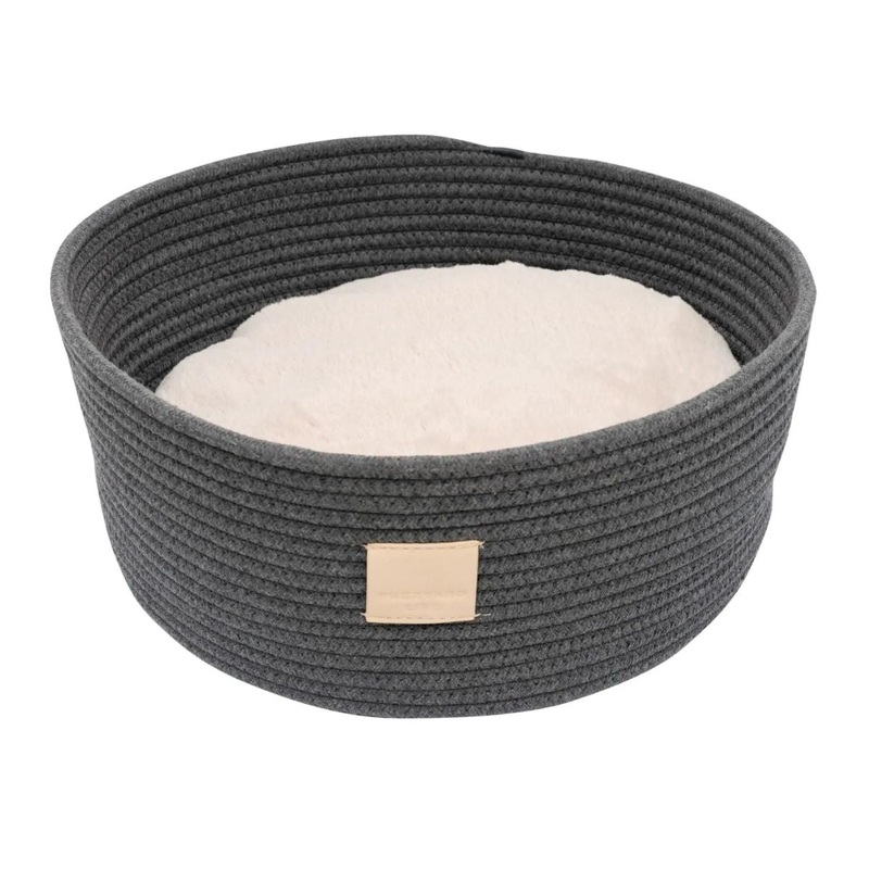 FuzzYard Life Rope Basket Bed Slate Grey