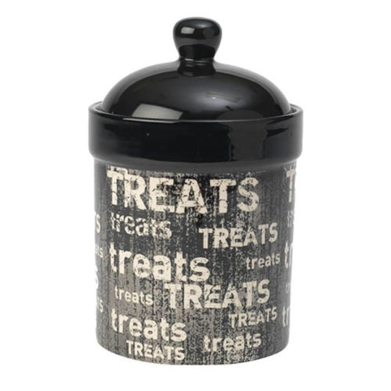 PetRageous Designs Vintage 9 Treat Jar Black Natural