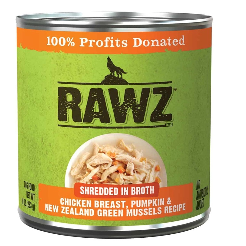 Rawz Shredded Chicken Breast Pumpkin & New Zealand Green Mussels Dog Food 10oz
