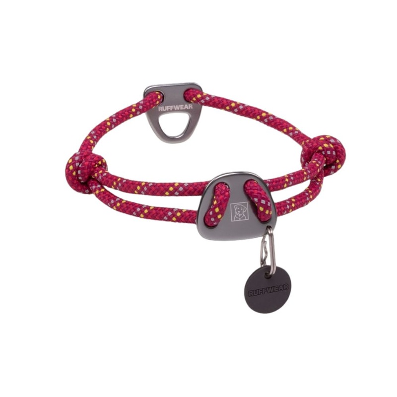 RuffWear Knot-a-Collar Rope Dog Collar 14-20 Hibiscus Pink