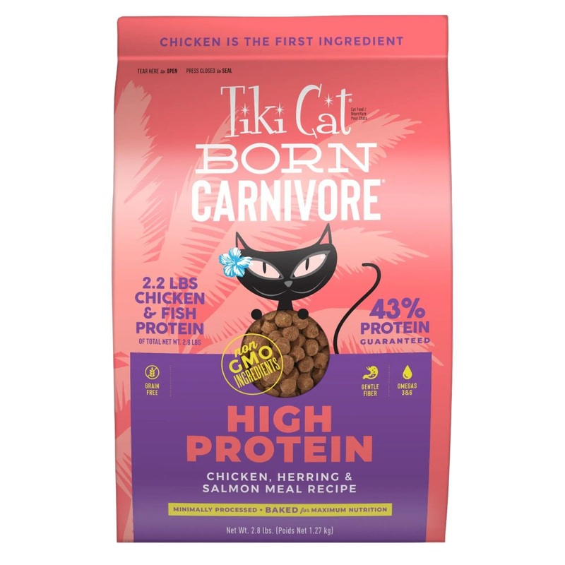 Tiki Cat Born Carnivore High Protein Chicken Herring & Salmon Dry Cat Food 2.8lb