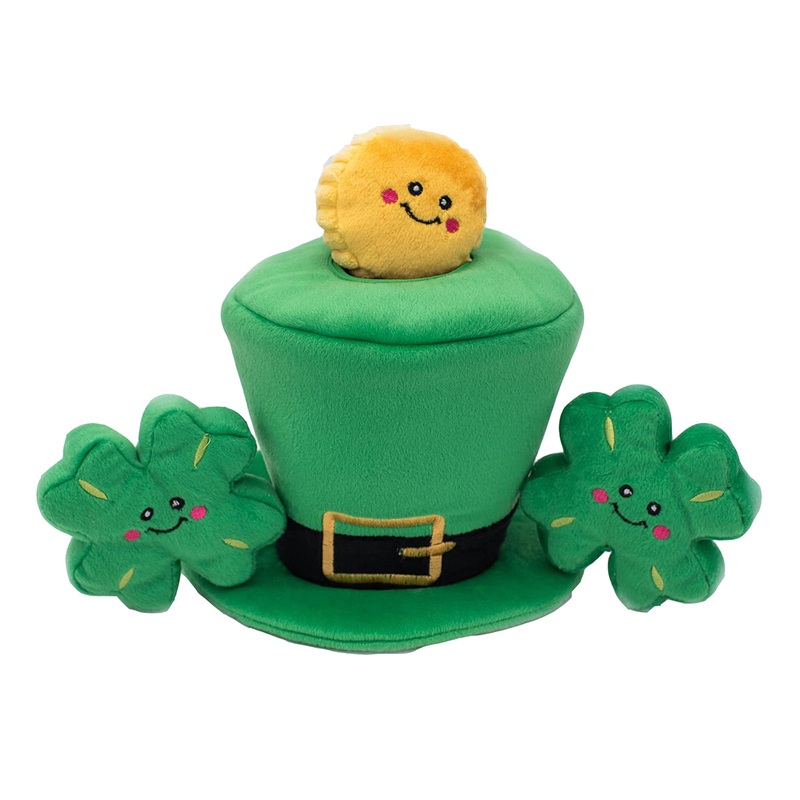 ZippyPaws St. Patrick’s Burrow Leprechaun Hat Interactive Dog Toy