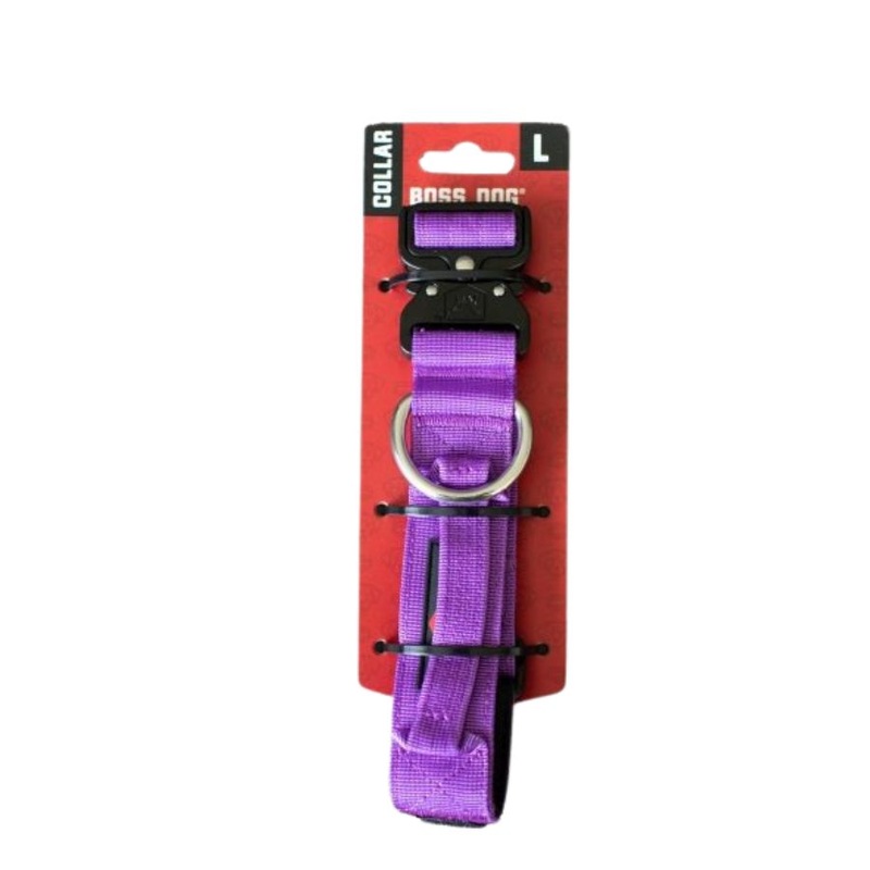 Boss Dog Collar Solid 1.5 Wide Large Purple