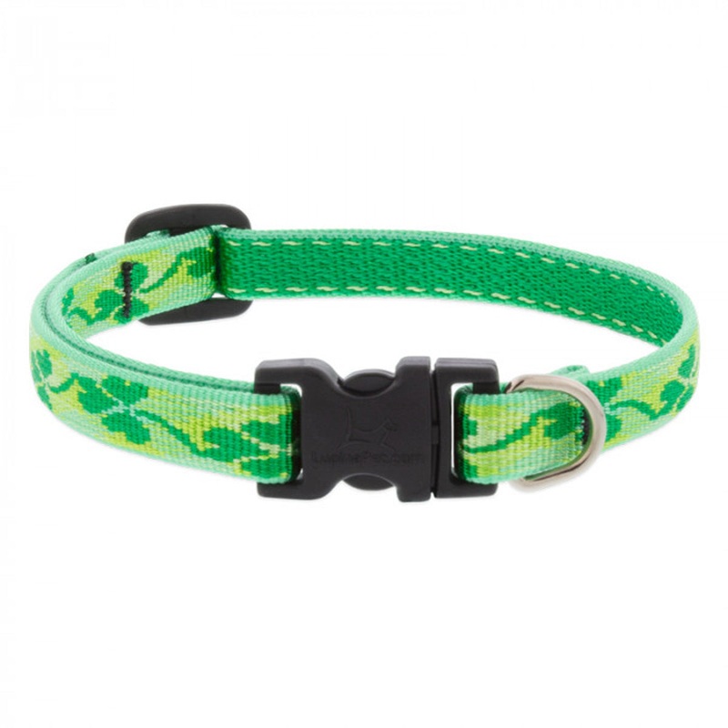 Lupine Adjustable Dog Collar 1 Wide X16-28 Neck Size Shamrock