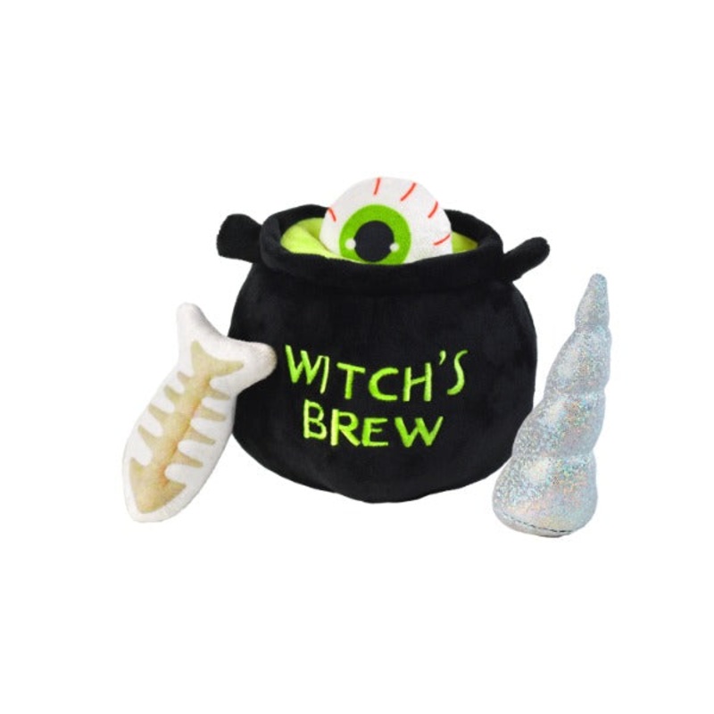 Patchwork Pet Cauldron With Objects Dog Toys