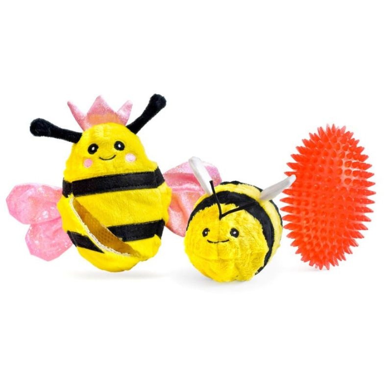 PatchWork Pet Prickles Queen Bee With Bumble Bee Dog Toy 5