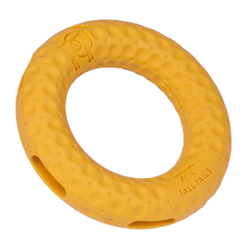 Tall Tails Goat Ring Yellow Dog Toy 3