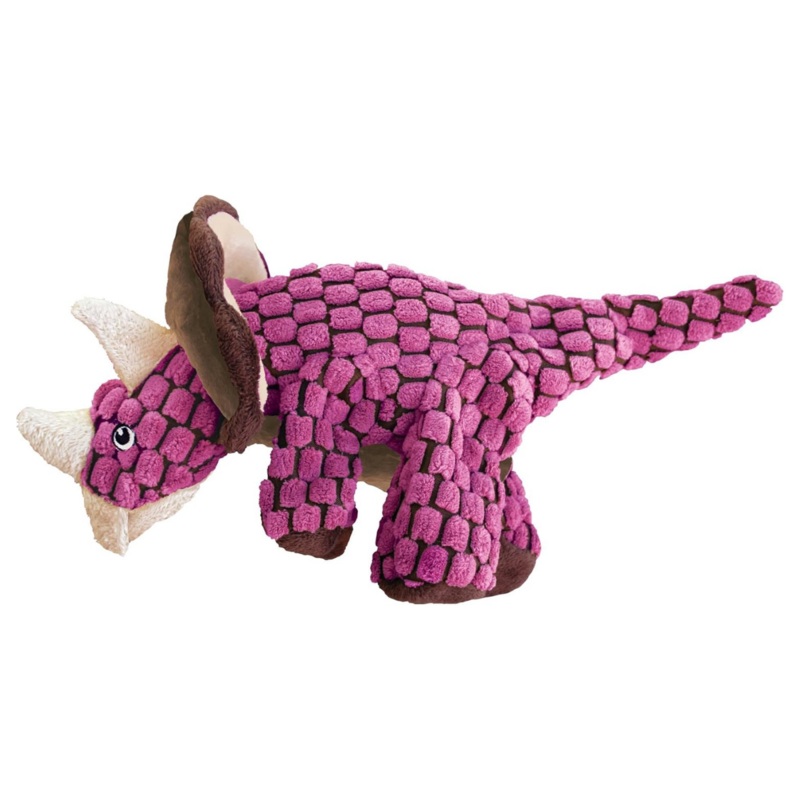 KONG Dynos Triceratops Toy for Dogs, Pink, Small