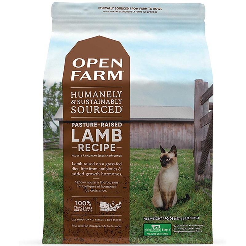 Open Farm Grain-Free Dry Cat Food – Pasture Raised Lamb – 8lb Bag