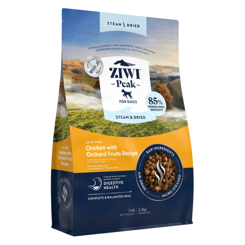 Ziwi Peak Steam-Dried Dog Food – Chicken & Orchard Fruits – 7.1lb Bag