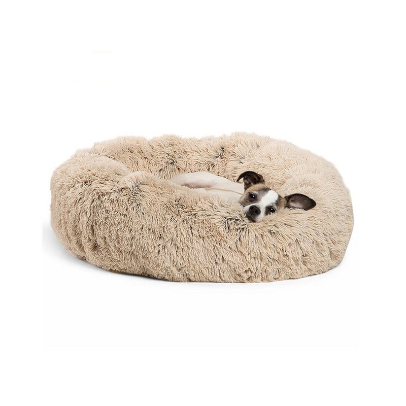 Best Friends by Sheri Shag Donut Bed Taupe 23 x 23