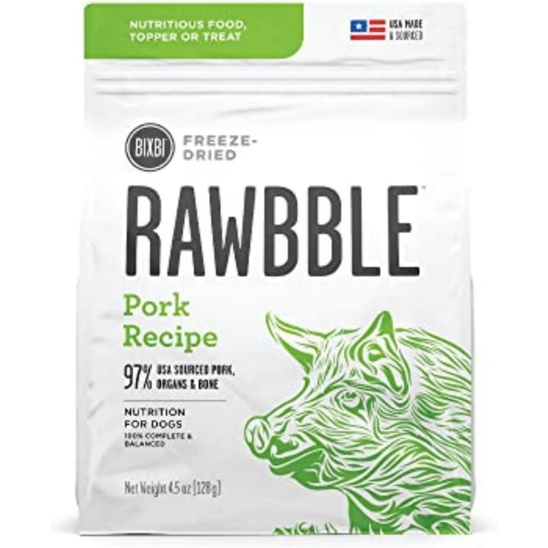 Bixbi Pet Rawbble Freeze-Dried Pork Raw Dog Food 4.5oz