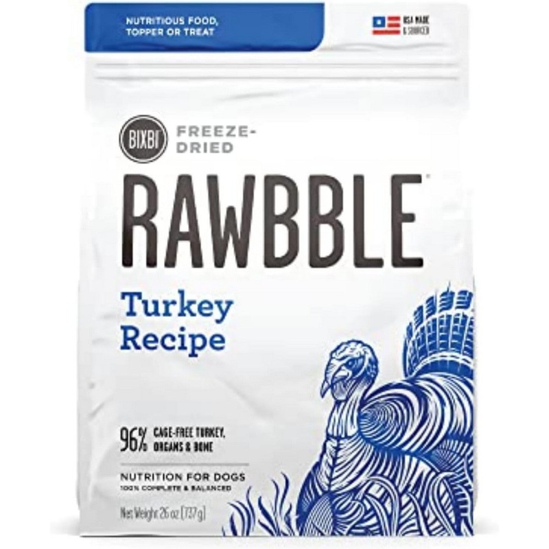 Bixbi Pet Rawbble Freeze-Dried Turkey Raw Dog Food 26oz