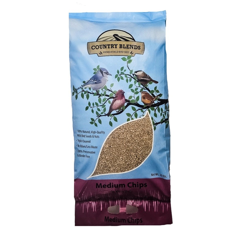 Country Blends Medium Sunflower Chips Wild Bird Food 20lb
