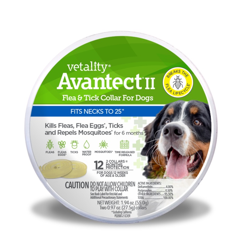 Vetality Avantect II Flea and Tick Collar for Dogs