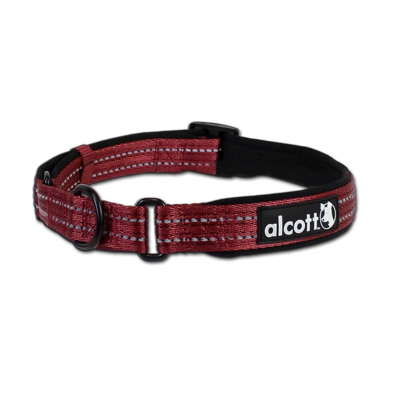 ALCOTT martingale collar for dogs, Red, Large, 1×18-26
