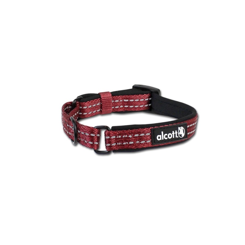 ALCOTT  Martingale Collar for dogs, Red, Small, 5/8×10-14
