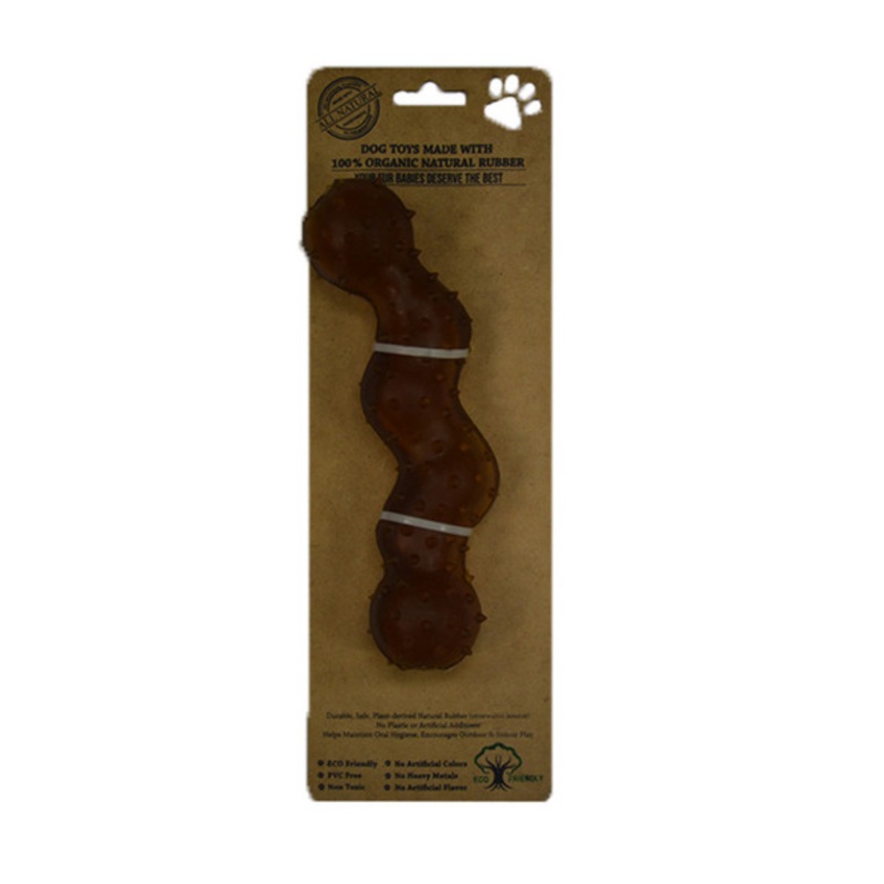 IndiPets  100% Organic Rubber Spikey Snake Dog Toy 8