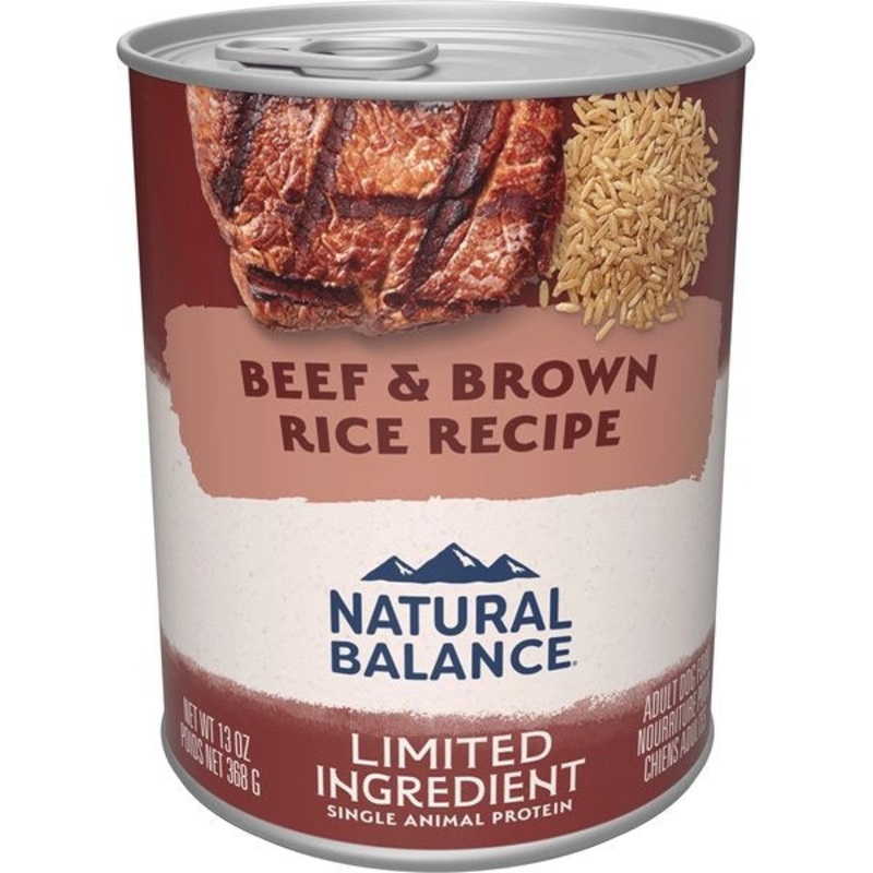 Natural Balance LID Limited Ingredient Diet Wet Dog Food – Beef & Brown Rice – 13oz Can
