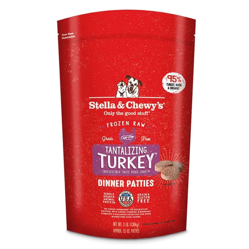 Stella & Chewy’s Tantalizing Turkey Frozen Raw Dinner Patties Dog Food 6lb