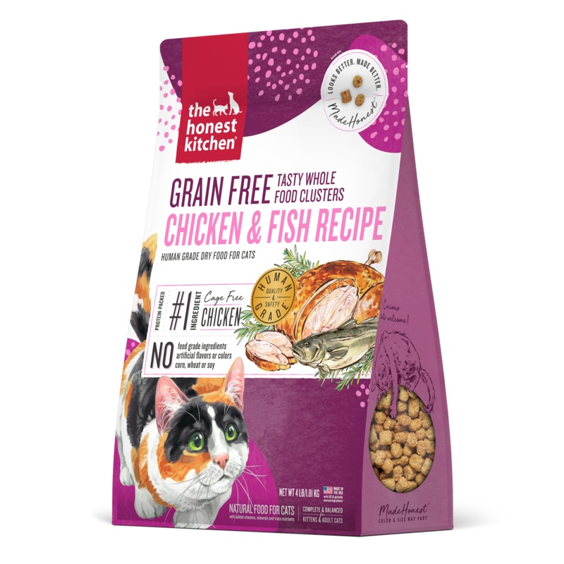 The Honest Kitchen Grain Free Chicken & Whitefish Whole Food Clusters – Dry Cat Food – 4lb Bag