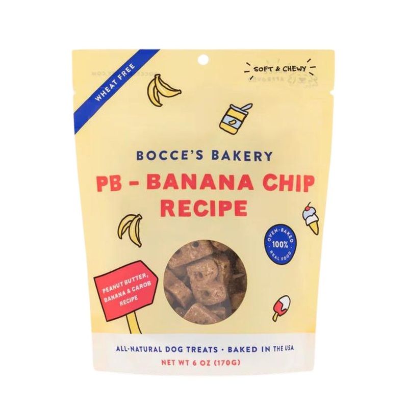 Bocce’s Bakery PB-Banana Chip Soft & Chewy Treats for Dogs 6oz