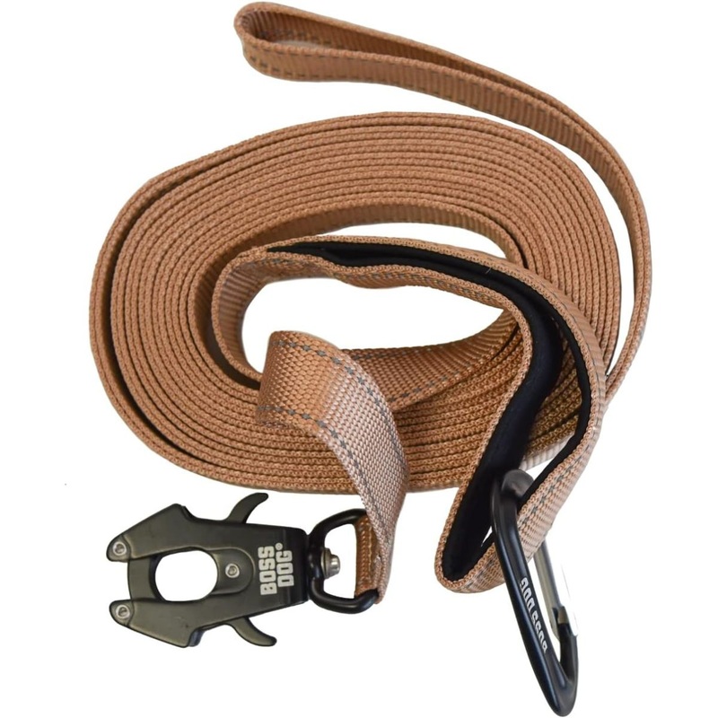 Boss Dog TPU Polyester Webbing Dog Leash 6′ x 1/2 Tan