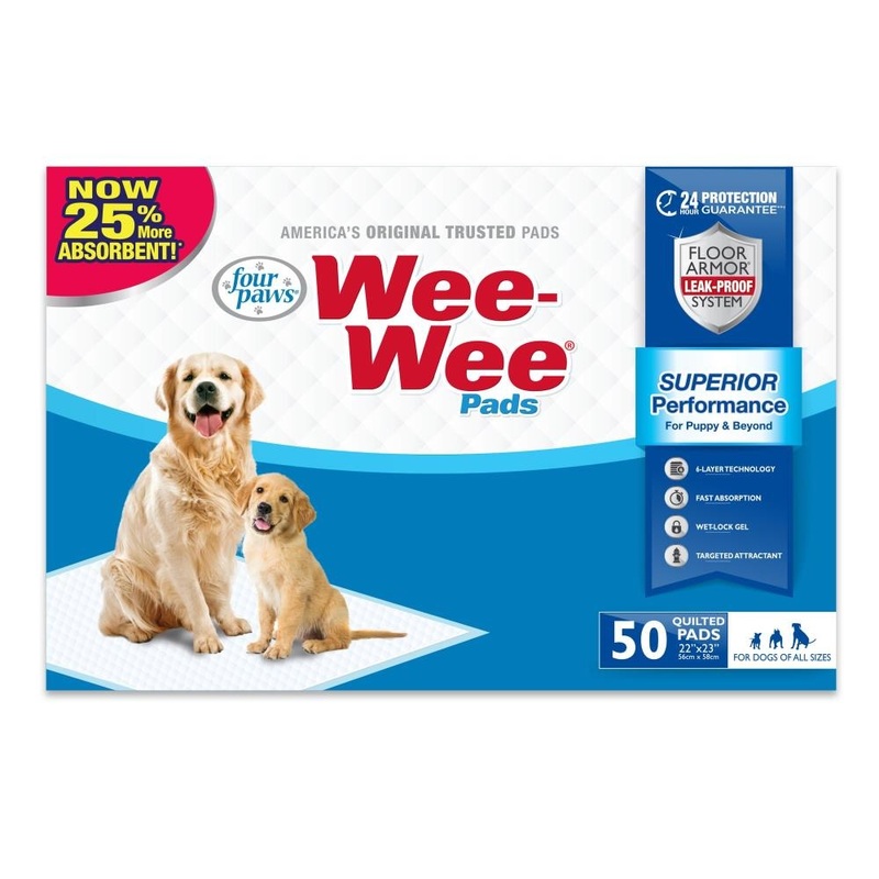 Four Paws Wee-Wee Superior Performance Standard Dog Pee Pads 22×23 50Pk