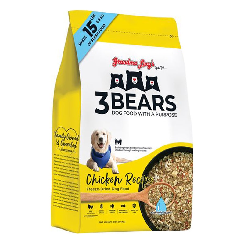 Grandma Lucy’s 3 Bears Chicken Formula Freeze-Dried Dog Food 3lb