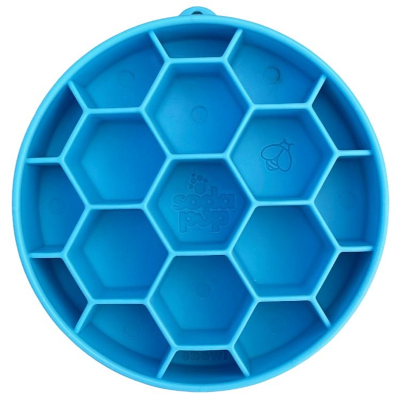 SodaPup Honeycumb eBowl Slow Feeder Blue