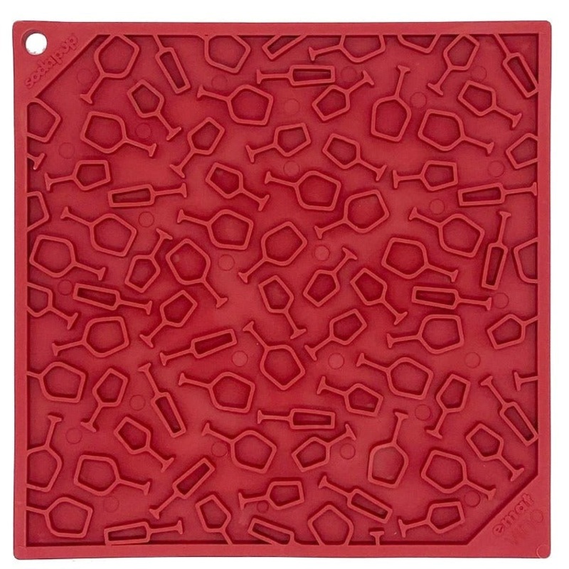 SodaPup Vino Design eMat Enrichment Lick Mat Red