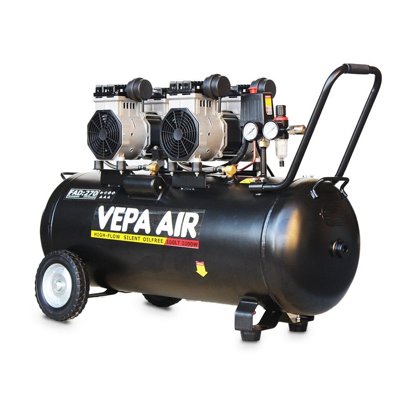 Vepa Air VSC3000 3000W 100L High Flow Silent Oil Less Air Compressor