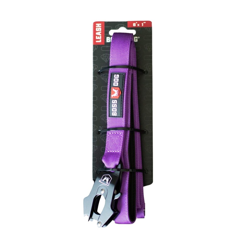 Boss Dog Solid Purple Tactical Dog Leash 6′ x 1 Wide