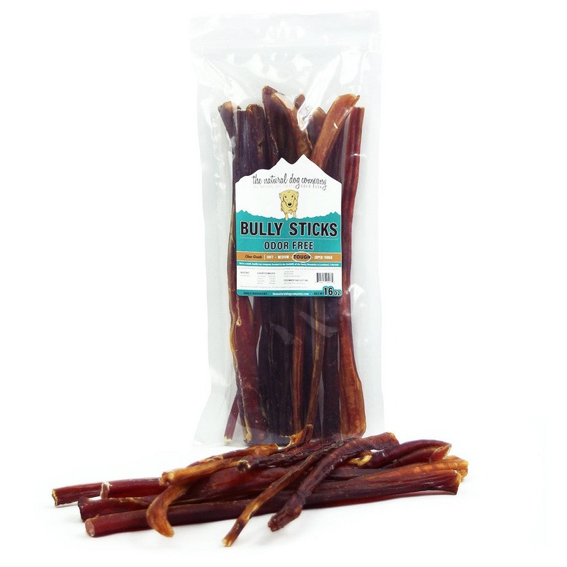 The Natural Dog Company Bully Sticks 12 Odor Free Dog Treats 16oz