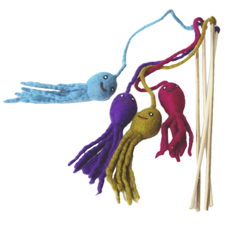 Distinctly Himalayan Karma Cat Tease Wand Octopus