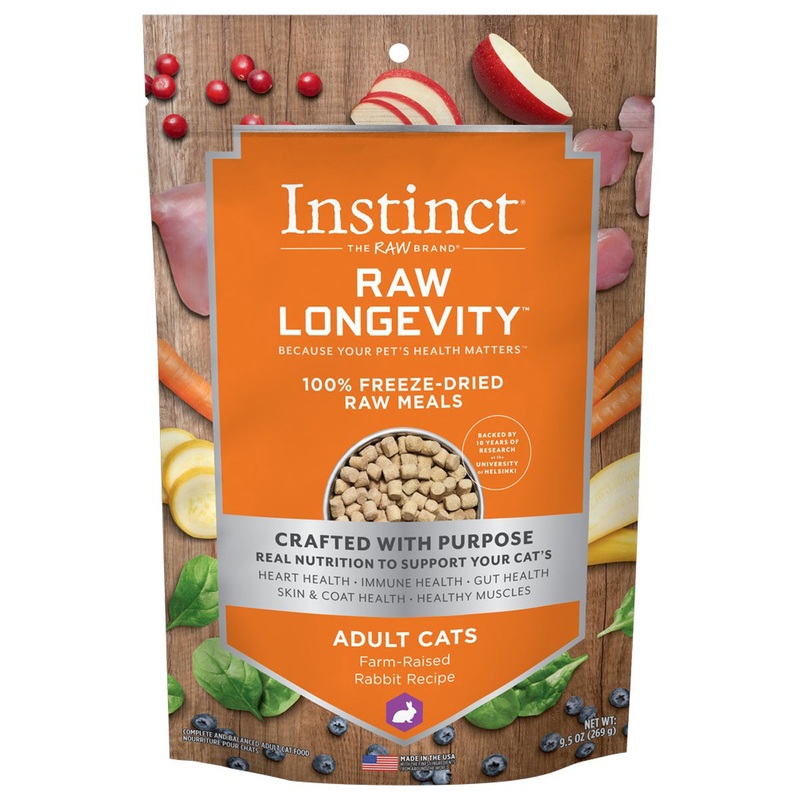 Instinct Raw Longevity 100% Freeze-Dried Raw Meals Farm-Raised Rabbit Cat Food 9.5oz