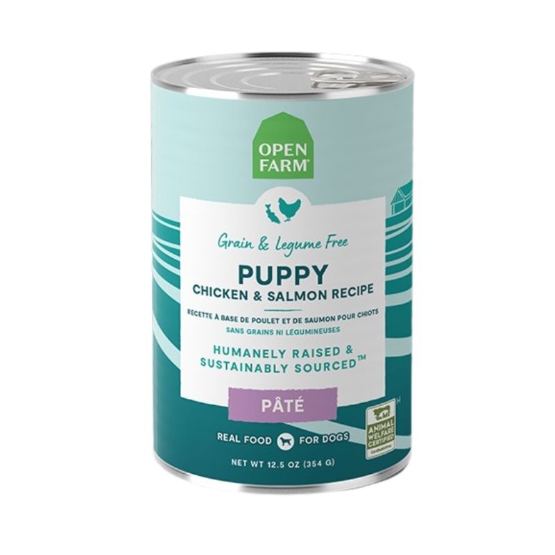 Open Farm  Grain-Free Puppy Wet Dog Food – Chicken Salmon Pate – 12.5oz Can
