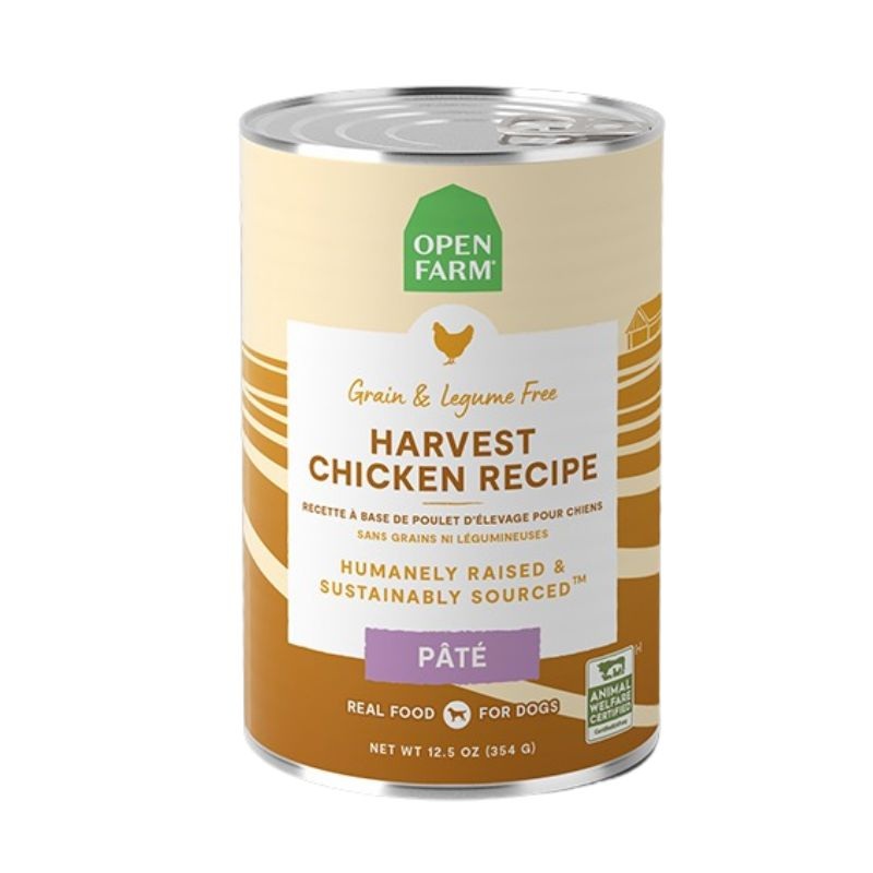 Open Farm Grain-Free Wet Dog Food – Harvest Chicken Pate – 12.5oz Can