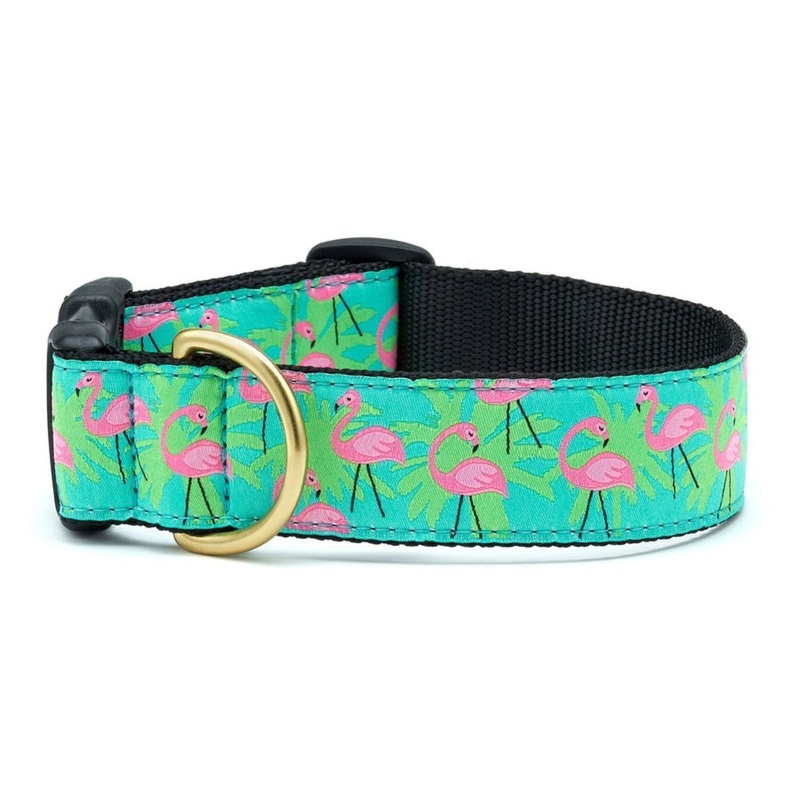 Up Country Flamingo Extra Wide Dog Collar 1.5