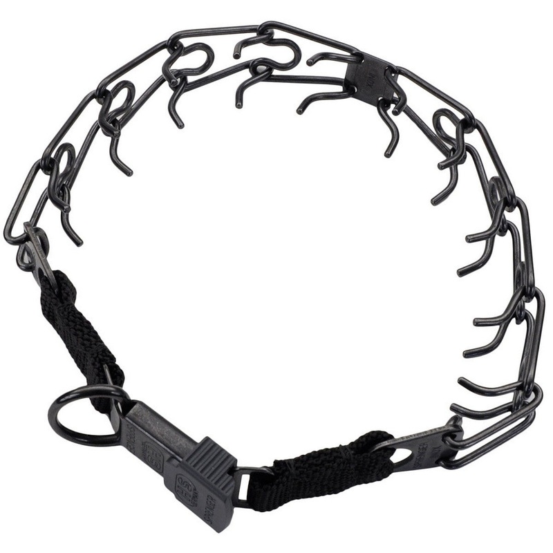 Coastal Herm. Sprenger Black Stainless Ultra-Plus Dog Prong Training Collar with ClicLock 16 Black Stainless